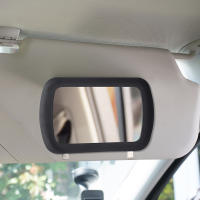Espejo De Maquillaje Portátil Para Coche Espejo Interior Universal De Acero Inoxidable Con Visera Anti-Sol Espejo Cosmético HD Para Interiores Del Coche - details 3