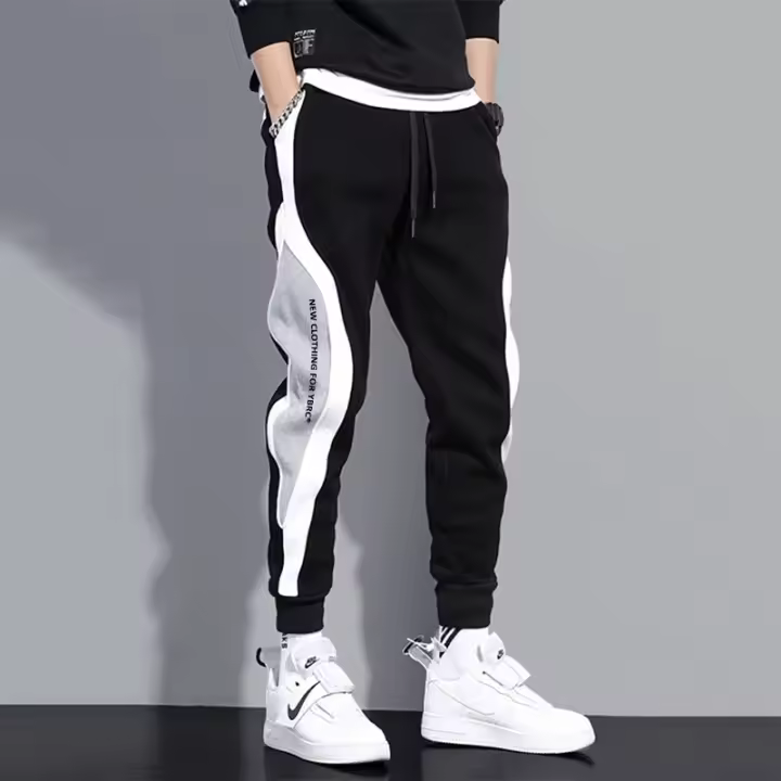 Nuevos Pantalones De Correr Para Hombre Con Cintura Elástica Y Bolsillos Estilo Casual Ajustables Y Transversales Antigolpes De Moda - 1