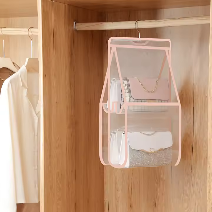 Bolsa De Almacenamiento Para Bolso Cubierta Antipolvo Transparente Organizador Colgante Para Armario Habitación Dormitorio - 1