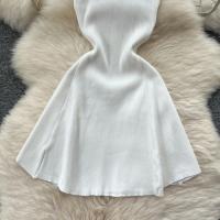 New Summer 2025 Mujer Mini Vestido De Lana Estilo Simple Con Cuello Alto Y Manga Sin Mangas A-Line Fashion Elasticidad Alta - details 12