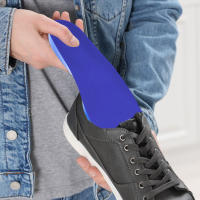 Almohadillas De Zapato Con Portador Oculto Para Airtag Cómodas Y Seguras Para Ancianos Y Niños Accesorio De Zapatilla Compatible Con AirTag Material PU Foam Color Azul - details 2