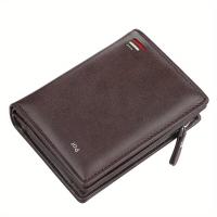 Billetera Corta Para Hombre Baellerry De Cuero PU Con Cremallera Y Bolsillo Para Monedas Capacidad Grande Estilo Vintage Porta Dinero Y Tarjetas - details 7