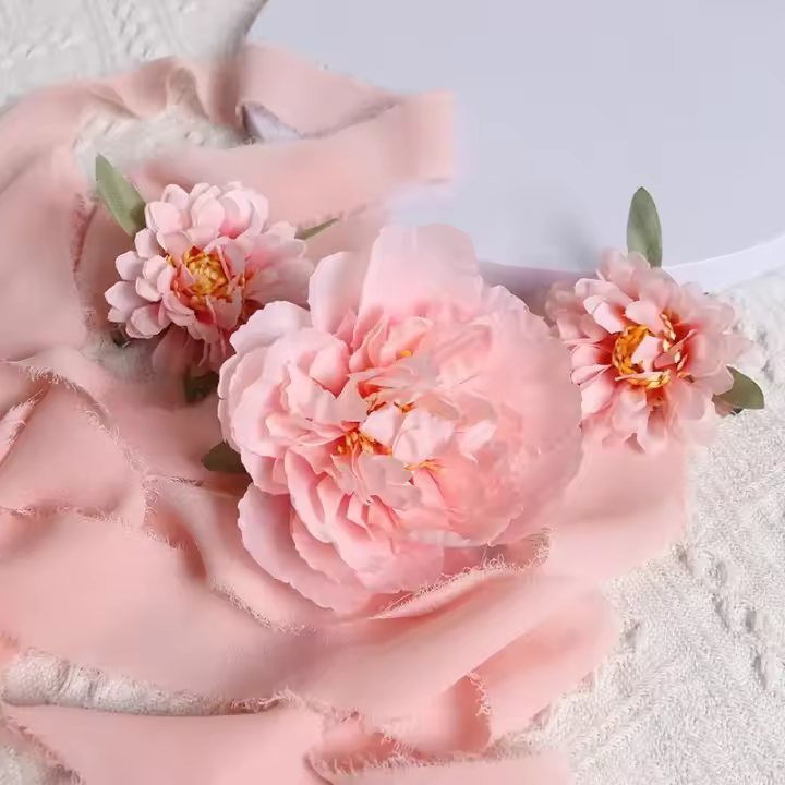 Flores Artificiales De Seda Rosa Mezcladas Para Decoración De Hogar Bodas DIY Accesorios De Flores Falsas Para Regalos - 1
