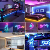 Tira De LED Neón RGB Con Control Remoto Y App Decoración Para Exterior Y Habitaciones Resistente Al Agua Flexible Y Multicolor - details 7