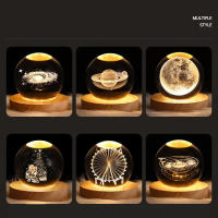 Lámpara De Mesa LED USB Bola De Cristal Luz Nocturna 3D Planetario Galaxia Astronauta Decoración Para Hogar Juguete Para Niños Y Adultos - details 0