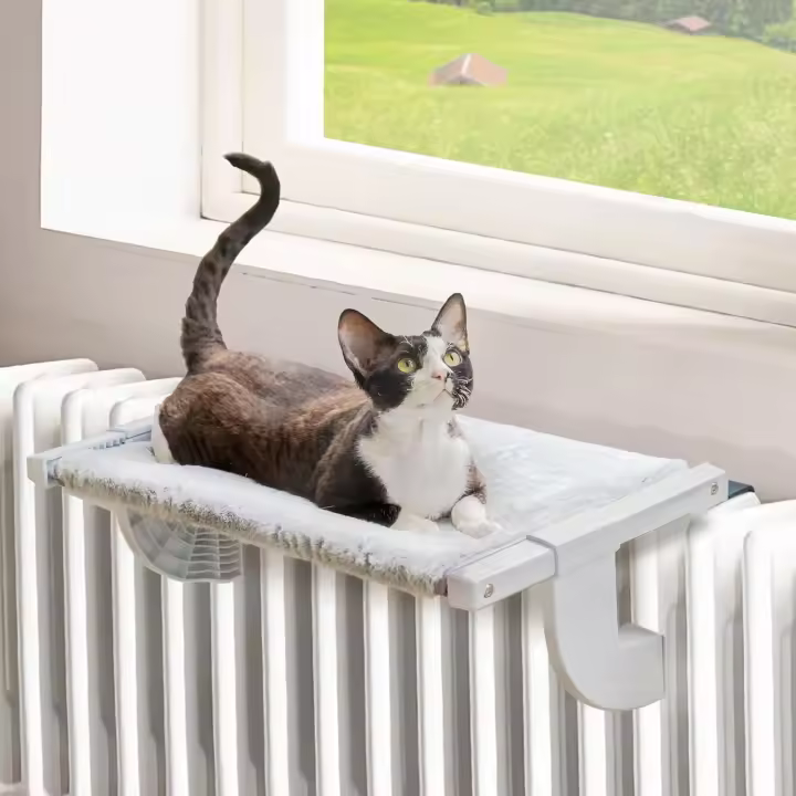 Hamaca para Gatos refrigeración, para Gatos Cama, para Gatos Ventana, hamaca ajustable con 2 lados, Cama estable para Gatos de hasta 18 kg, Gris - 1