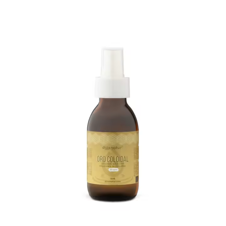 DIOXNATUR® Oro Coloidal 20 ppm - Oro 24K Puro 99.99% - Líquido 100 ml Spray - 1