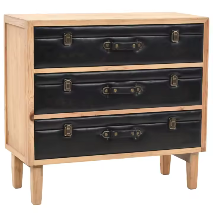 vidaXL Cajonera de madera maciza de abeto 80x36x75 cm - 1
