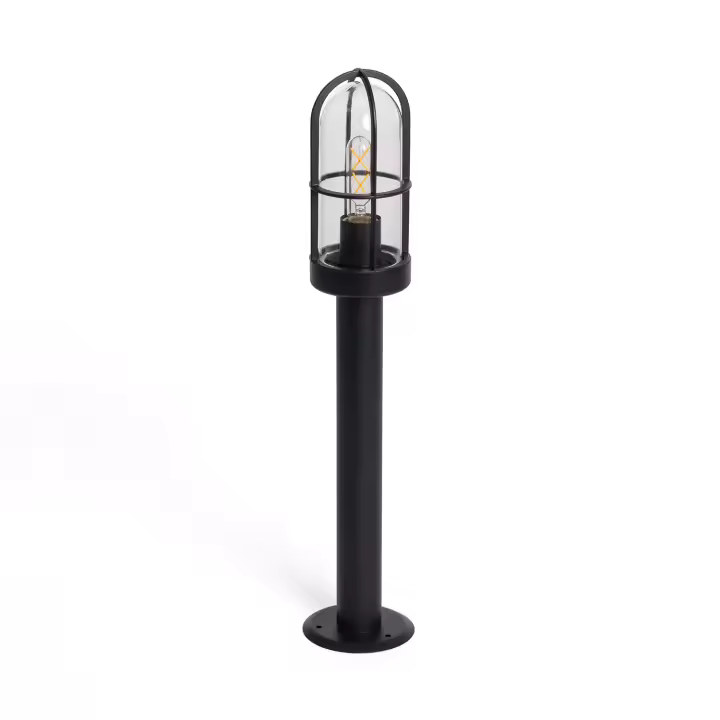 Ledkia Baliza Exterior Superficie Pie 60cm Acero Inoxidable Logan Negro - 1