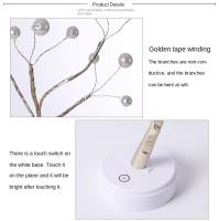 Luz De Árbol De Fuego Y Perla Con Interruptor Táctil USB Y Caja De Batería Luz Nocturna LED Con Hilo De Cobre Para Decoración De Navidad - details 5