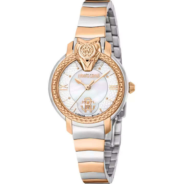 Reloj de pulsera Roberto Cavalli by Franck Muller - RV1L215M0091 correa color: Oro rosa Gris plata Dial Mother of Pearl Nácar Gris plata Mujer - 1