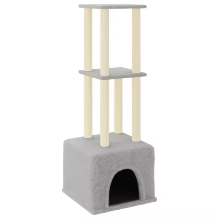 Rascador para Gatos con postes de ISAL gris Claro 133,5 cm - 1