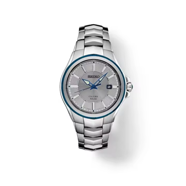 reloj hombre solar Seiko Coutura SNE565 42.5mm 100m WR cristal de zafiro correa de acero (hasta 10 meses sin recarga) - 1