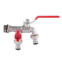 Adaptador De Conector De Agua Doble Cabeza 1/2'' 3/4'' Válvula De Interruptor Para Jardín Tubo De Riego Unidad De Medición - details 6