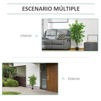 HOMCOM Planta Ficus Artificial 135 cm en Maceta con 756 Hojas Planta Sintética Realista para Interior y Exterior Planta Artificial Decorativa para Hogar Salón Oficina Verde - details 3