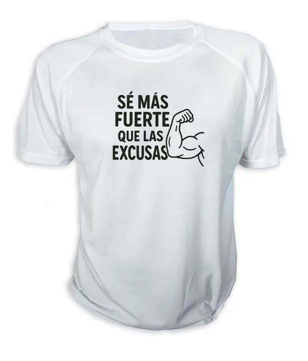MERCHANDMANIA CAMISETA frase motivadora se más fuerte que las excusas tshirt - 1