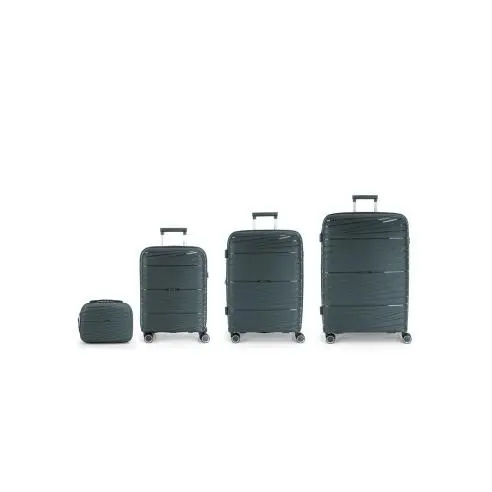 Gabol Kiba - Juego 3 Maletas con Neceser a Juego - Cabina+Mediana+Grande + Neceser - Expandibles - 4 Ruedas Dobles -  Rígida POLIPROPILENO - Candado Combinación TSA - Doble Separador Interior - Nueva Colección - - 1