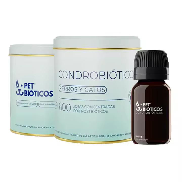Condrobióticos 30 ml (600 gotas) suplemento postbiótico con acción condroprotectora para perros y gatos Pet Bióticos - 1