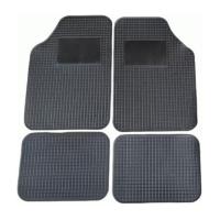 HOGUITA-Juego de 4 Alfombras de Goma para Coche,Alfombrillas Universales para Coche,Antideslizantes,Alfombras Delanteras y Traseras,Color Negro - details 0