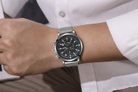 Nuevo reloj para hombre con tres subdiales, aguja azul, calendario, disponible en correa de malla italiana, malla o acero inoxidable, un reloj multifuncional y elegante para el hombre - details 1