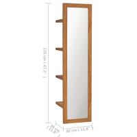 vidaXL Espejo de pared con estantes madera de teca maciza 30x30x120 cm - details 5