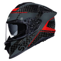 SMK Helmets Casco Integral Modelo Titan Carbon Nero Decorado Brillo Negro y Rojo con Homologación 22.06 - details 0