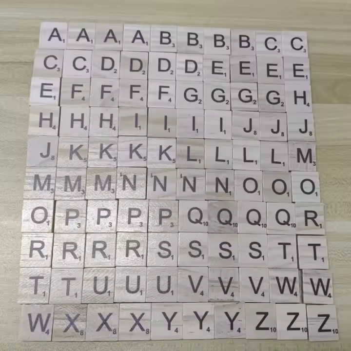 100Pcs Letras De Madera Para Scrabble Decoración DIY Para Hogar Boda Fiesta Juguete Educativo Para Niños Alfabeto En Madera - 1