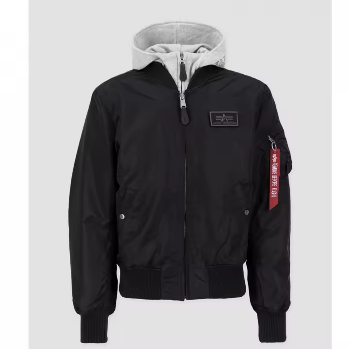 Chaqueta Bomber con Capucha MA-1 D-Tec, Marca Alpha Industries, Variedad de color y talla, Para Hombre - 1