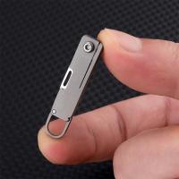 Nueva Cuchillo De Bolsillo Plegable De Aleación De Titanio Miniatura Portátil Llavero Colgante Desempaquetado Y Desempaque Cuchillo De Mensajería - details 6