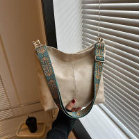 Bolso De Hombro Para Mujer Vintage De Color Sólido Moda Con Correa Ancha Y Gran Capacidad Bolso Cruzado De Estilo Buceo - details 1