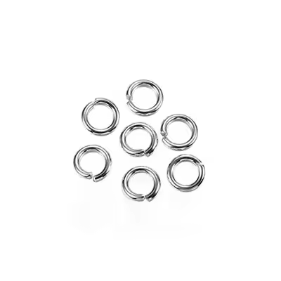 Anillos de acero quirúrgico abiertos, 5x1 mm, 5 g (aprox. 60 piezas) - 1