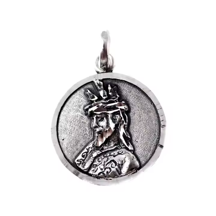 Inmaculada Romero - Cristo de la Sentencia Medalla Plata Ley 925m Rostro 22 Mm Maciza - 1