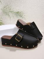 SP Zapatillas de Suela Gruesa para Mujer, novedad de Verano 2025, zapatillas de Suela Gruesa con punta Cerrada de gran tamaño y cinturón de cinturón decorativo. - details 3