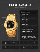 Reloj Digital Para Hombre SKMEI Con Pantalla Retroiluminada Contador De Retroceso Impermeable Cronógrafo Alarmas Fecha Reloj De Pulsera - details 19