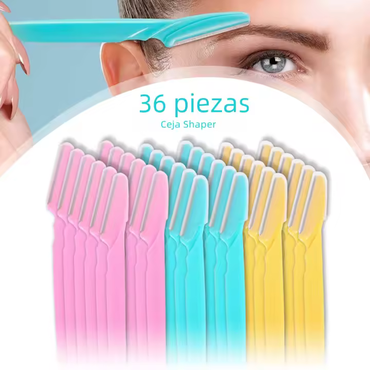 Kit De Aseo Facial Para Hombres Y Mujeres 36Pcs Raspador De Cejas Y Pelaje Facial Portátil Cuchilla De Afeitar Herramienta Exfoliante De Resina ABS - 1