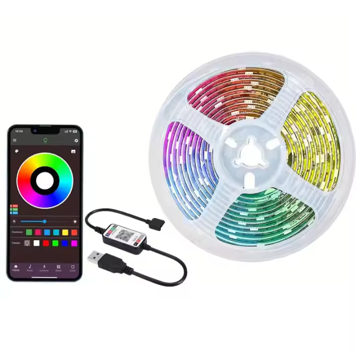 Tiras LED 5050 RGB De 1M/3M/5M Control Remoto Bluetooth APP Para Decoración De Fiesta Sala De Estar Dispositivo Inteligente LED Strip Lights - 1