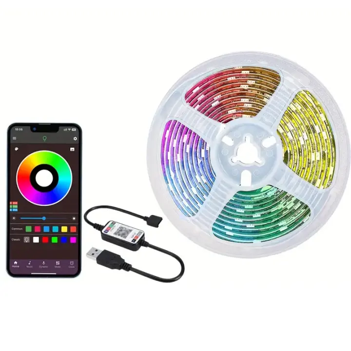 Tiras LED 5050 RGB De 1M/3M/5M Control Remoto Bluetooth APP Para Decoración De Fiesta Sala De Estar Dispositivo Inteligente LED Strip Lights - 1