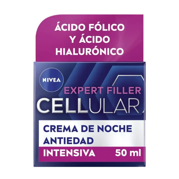 Nivea Expert Filler Cellular Crema de Noche Antiedad Intensiva Con Ácido Hialurónico Y Ácido Fólico Efecto Rellenador En 24h - 1