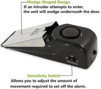Alarma De Puerta Antirrobo 125 DB Sistema De Bloqueo Wedge Shaped Para Hotel Y Hogar Protección Contra Intrusos - details 4