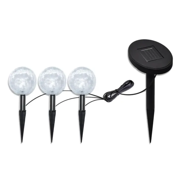 vidaXL Lámparas de Suelo LED de Energía Solar de Jardín Luces Forma de Bola Cantidad 3 unidades, 6 unidades - 1