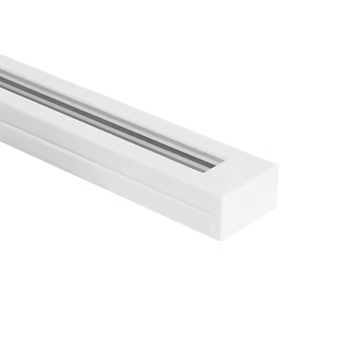 LEDKIA LIGHTING - Carril Monofásico para Focos LED 2 Metros | Eficiencia Energética | Instalación Versátil | Durabilidad | Ideal para Tiendas, Blanco, Policarbonato - 1
