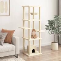 vidaXL Rascador para Gatos con Postes Árbol Torre Escalador Sisal Color Crema,  Gris claro,  Gris oscuro y mas - details 0