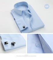 Camisa De Manga Larga Para Hombre Con Botones Franceses Sensación De Lujo Fibra De Bambú Suave Sin Planchar Formal Para Boda - details 19