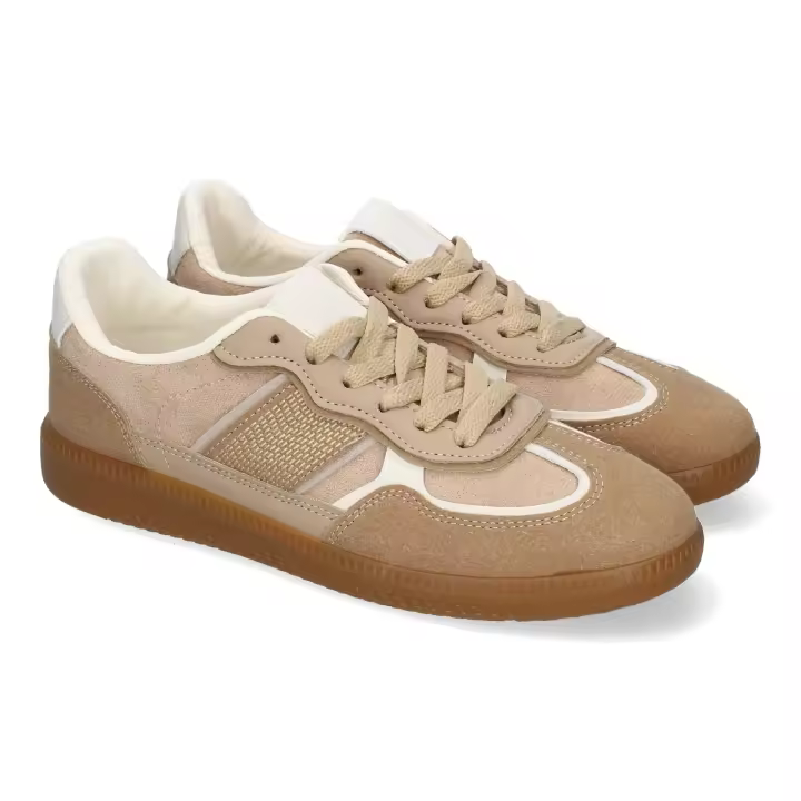 PuntoSalao Deportivas planas para mujer color beige DD1 - 1