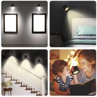 Lámpara De Pared LED Recargable Con Control Táctil Y Remoto IR Rotación 360° Luz Nocturna Portátil Para Dormitorio Lectura - details 8