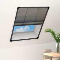 vidaXL Mosquitera Plisada para Ventana Aluminio 80x100 cm Persiana Antinsectos Color Blanco,  Antracita,  Marrón y mas - details 1