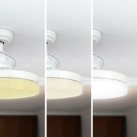 Ventilador de techo Jocca con luz LED CCT 36W, aspas retráctiles, 6 velocidades, mando a distancia, motor DC silencioso, temporizador 1-2-4-8h, función verano/invierno, luz regulable 3000K-6000K, Ø106cm y 40W en color blanco o negro - details 1