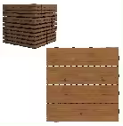 Azulejos para terraza Outsunny - Rejillas - Juego de 12 uds., Superficie máx. 1,08 m² - encajable, instalación muy sencilla, dimensiones 30 x 30 cm - 1