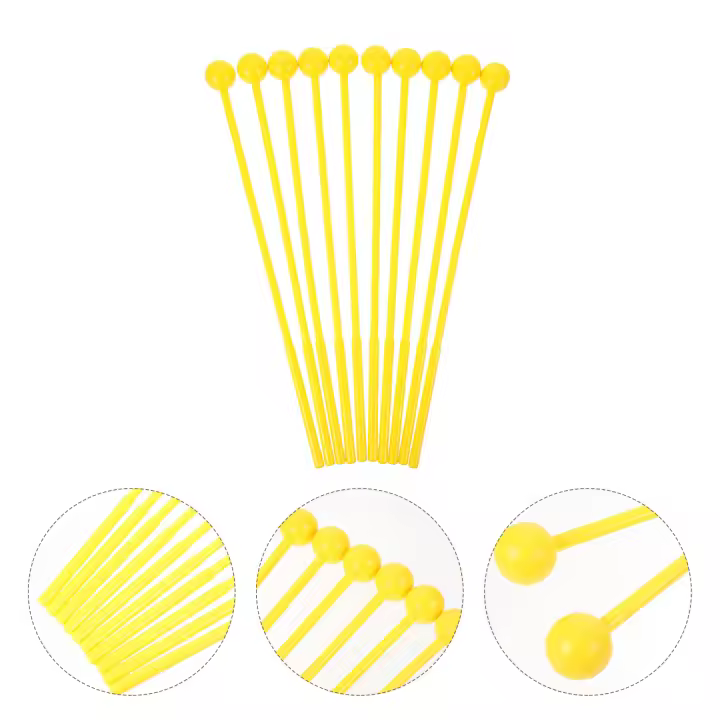 10pcs Palos De Batería Para Lengüeta Niños Performance En Escenario Palos De Marimba De Plástico Para Percusión Instrumentos Musicales Principiantes - 1