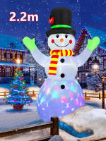 Guantes De Navidad Verdes Inflables Con Hombre De Nieve Modelo Exterior Con Luz LED Giratoria Decoraciones De Navidad Para Interior Y Exterior 7FT - details 1